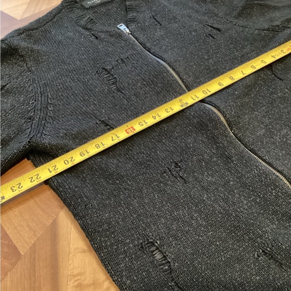 All Saints Distressed Zip-Up Cardigan - Picture 2 of 5